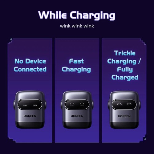 Cargador rápido UGREEN 65W GaN Nexode 2da generación diseño robot USB C QCPD3.0 para iPhone - Imagen 4 de 11
