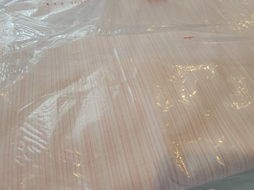NIP Pepperell Red Label white pink Stripe Fine Muslin flat sheet 81x108in - Picture 5 of 6