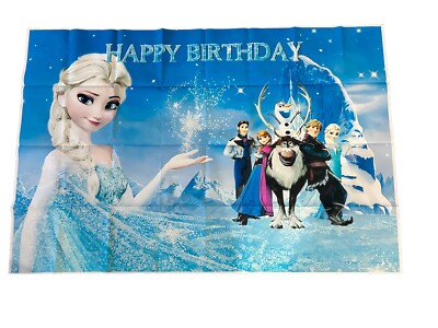 Festone Compleanno Personalizzabile Frozen Con Adesivi Numeri – Principessa Anna Ed Elsa