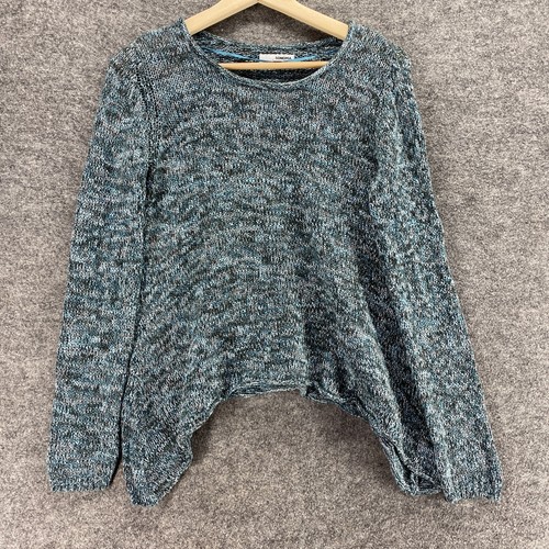 Men's Sonoma Cotton Sweater Wide Gray Stripes Crew Neck: size