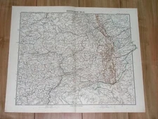 1912 MAP OF SOUTHERN RUSSIA NIZHNY NOVGOROD KAZAN UFA SAMARA SARATOV PERM URAL 