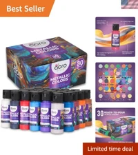 High Flow Acrylic Pouring Paint Set - 30 Assorted Colors for Canvas & Crafts