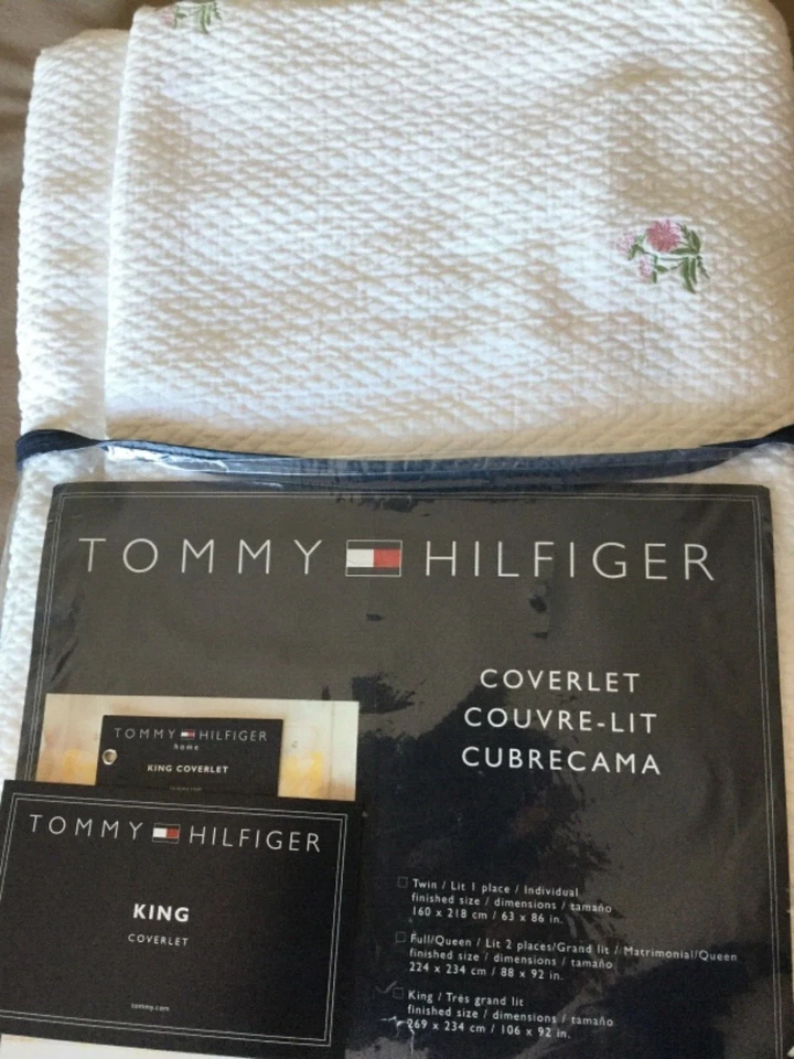 Tommy Hilfiger Blanco Algodón Cottage King Coverlet Belvedere  Foto 4 de 4