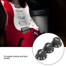 3Pcs Guitar Control Knobs Volume Tone Adjustment Plastic Rotating Buttons Re CHU