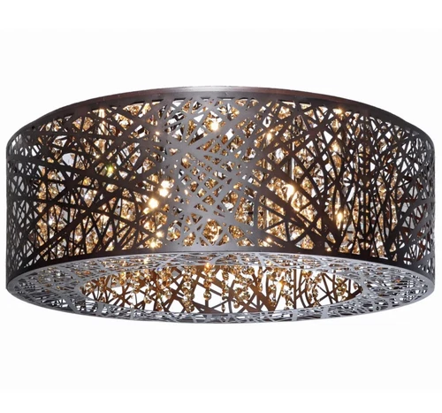 ET2 E21301 Bronze Inca 24" Crystal Ceiling Light With Halogen Bulbs - Picture 1 of 2