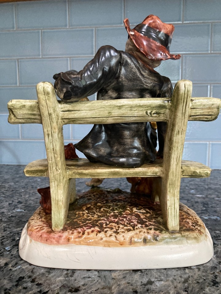 Vintage Large Capodimonte "Hobo On Bench" Porcelain Figurine!! Found in
