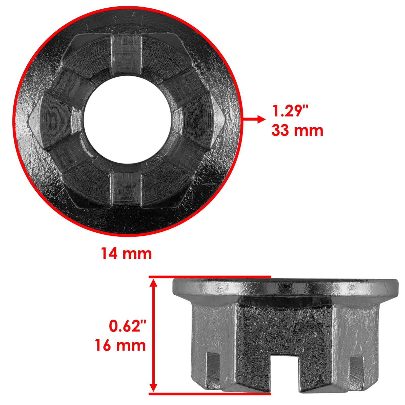 Front Axle Flanged Castle Nut w/ Split Pin Honda TRX400X 200914