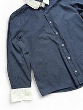 Hugo Boss Slim Fit Polka Dot Shirt Blue Long Sleeve Mens 43 17 Button Up