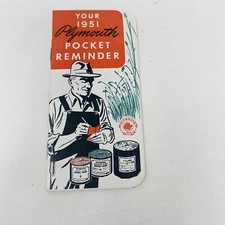 1951 Plymouth Pocket Reminder Booklet Clean Unused Baler Twine Ad