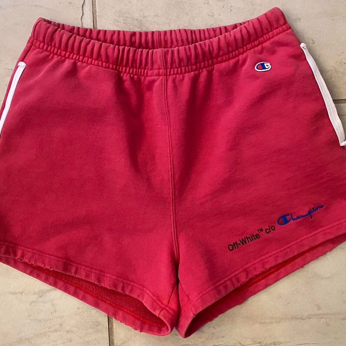 Champion off 2025 white shorts