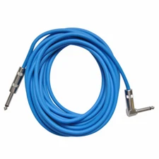 Seismic Audio - Blue 20 Foot Right Angle to Straight Guitar Instrument Cable