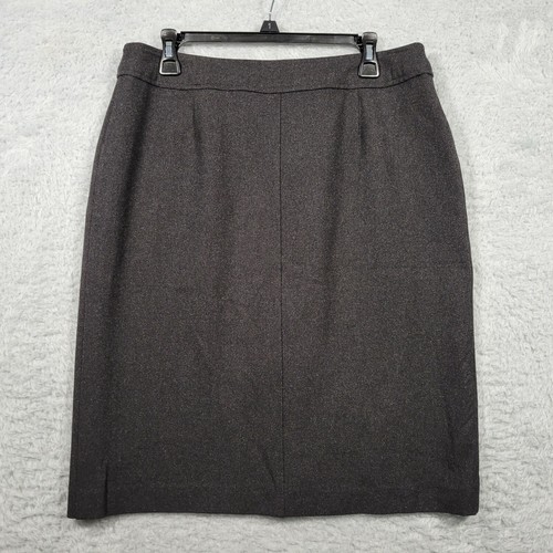 Norton McNaughton Skirt Womens 12 Gray Wool Blend Stretch Lined 34x24