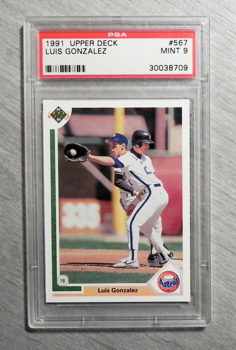 LUIS GONZALEZ 1991 Upper Deck Rookie Card #567 _ PSA 9 MINT _