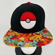 Pokemon Pikachu Pokeball Snapback Adult Hat Cap Nintendo 2016 Embroidered