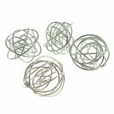 Silver Tone Spiral Bead Cages - 25mm x 23mm - 6 Pieces - FD1068