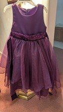 Purple Girls Formal Occasion Dress Layered Skirt Sequined Waistband