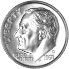 1991 D Roosevelt Dime From Mint Set