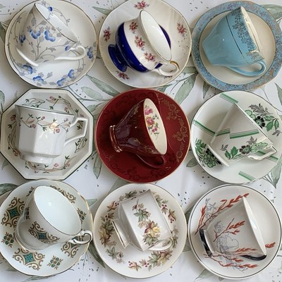 Restposten 9 hübsche nicht passende Vintage Teetassen und Untertassen | Afternoon Tea Party