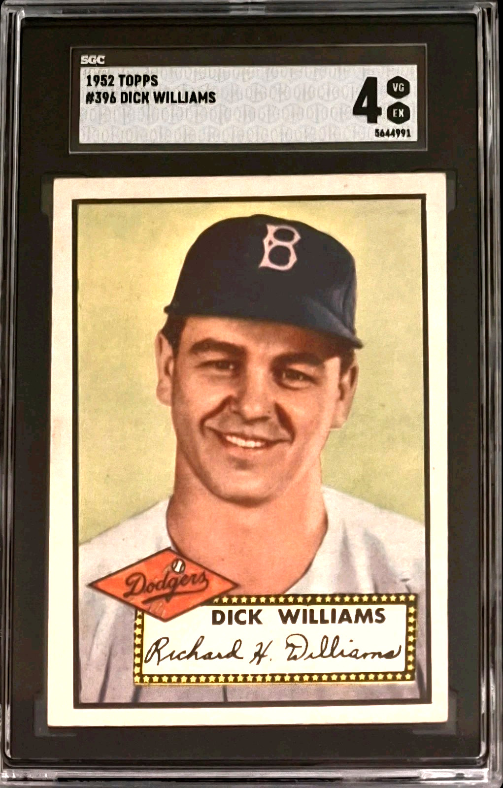 PSA 4 - 1952 Topps HIGH NUMBER #396 Dick Williams RC Brooklyn Dodgers HOF