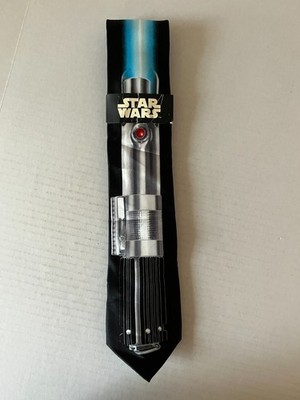 Star Wars Men's Necktie Tie Polyester Blue Light Saber NWT 57''
