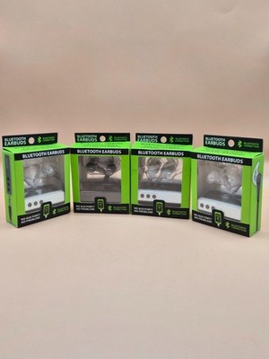 Lot of 4 Gadget Gear Bluetooth Earbuds with Mic - Wireless Receiver - NEW