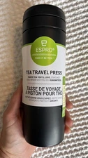 ESPRO Travel Tea Press Black 12oz NWT Insulated Hot Cold French Press Loose Leaf