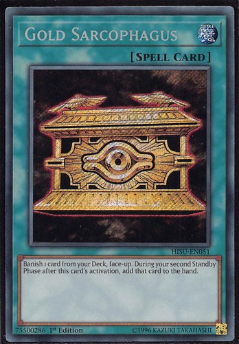 Gold Sarcophagus HISU-EN051 YuGiOh Hidden Summoners card