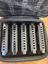Hohner Roadhouse Blues Harmonicas 5 Pack Keys of G, A, C, D, and E w/ Case New