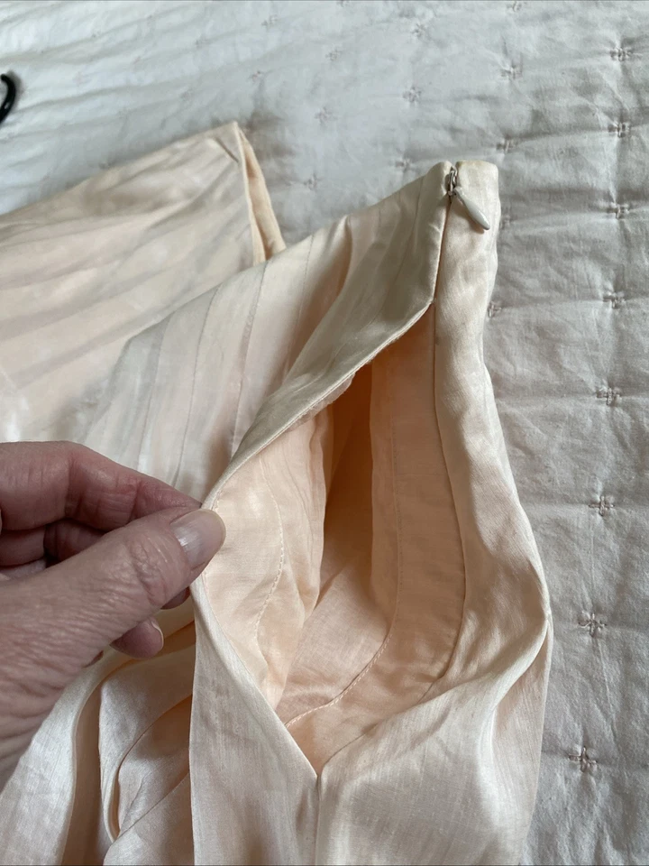 RALPH LAUREN BLACK LABEL PINK RAMIE SILK BLEND PLEATED SKIRT SIZE 4 - Image 3 of 4