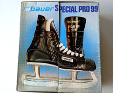 NIB Bauer Special Pro 99 Hockey Ice Skates Black Brown Vintage Never Sharpened
