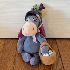 Disney Eeyore Plush Toy 9" Easter Bonnet Hat Basket Eggs Winnie the Pooh