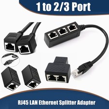 Ethernet Splitter 1 to 2/3 RJ45 LAN Internet Cable Adapter Connector CAT 5 6 7