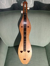 Vintage Appalachian Mountain Dulcimer 3-String Lap Folk Instr. Heart Circle