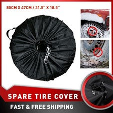 Black Diy Spare Tire Cover Trailer Wheel Tyre Against Protector Sun Rain 15