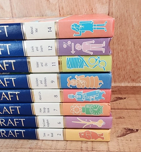 Childcraft Book Set Vol 2 6 7 8 9 11 12 14 Vintage Learning Educational - Foto 2 di 3