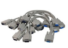 DB9 Serial Splitter Cable 1ft 9Pin 2Male / 1Female RS232 Cord 5Pack