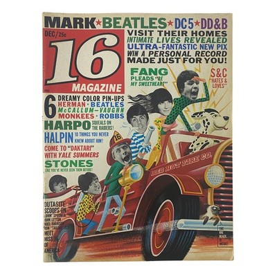 16 Magazine December 1966 Vol 8 No. 7 The Beatles w Pinup No Label