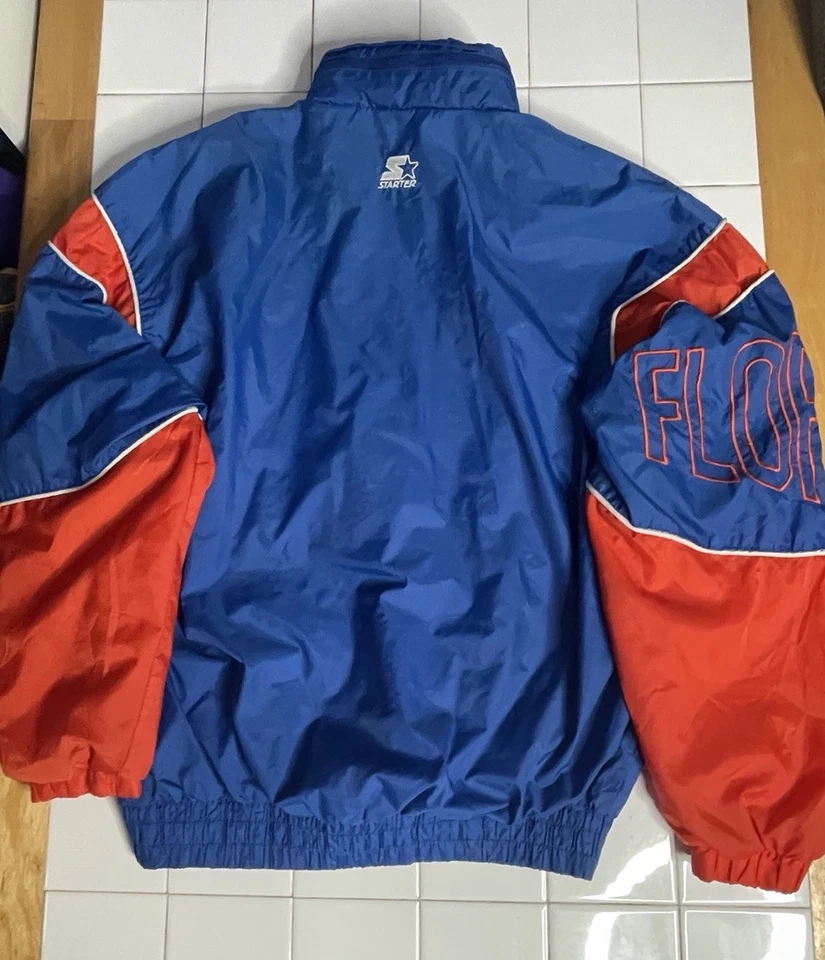 Chaqueta cortavientos Starter UF Gators cremallera completa grande naranja azul Florida Foto 2 de 4