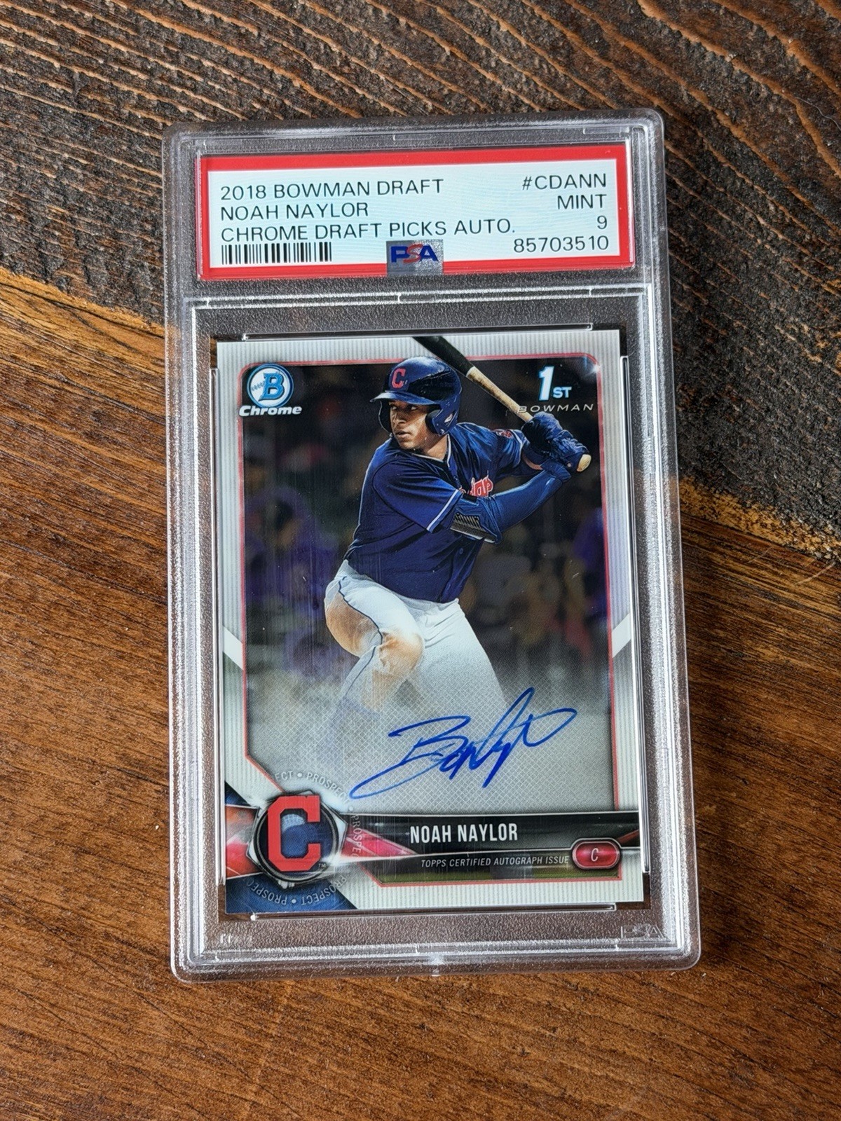 Noah Bo Naylor Cleveland CDANN 2018 Bowman Chrome First Draft Picks Auto PSA 9