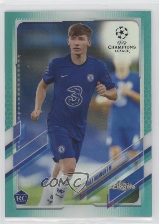 2020-21 Topps Chrome UCL Aqua Refractor 5/199 Billy Gilmour #66 0q9m