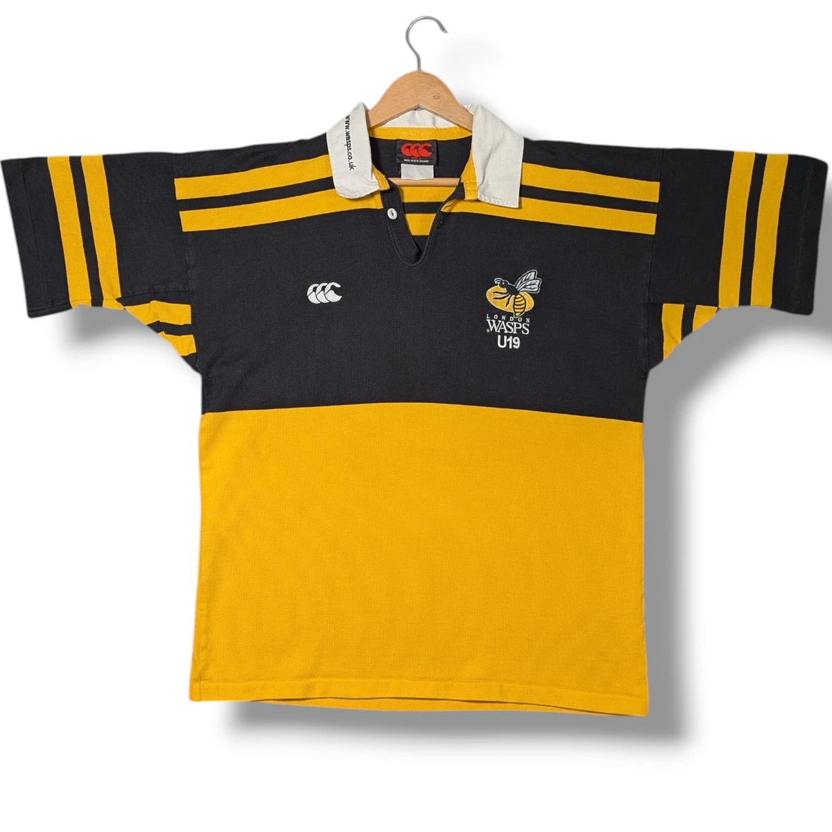 Maillot London Wasps Rugby 2005-06 Canterbury - Taille M Noir - Occasion Bon état