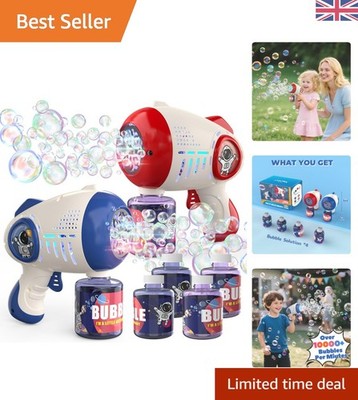 Spannendes Kinder Seifenblasenpistole Set - LED beleuchtet 2er Pack für endlosen Outdoor Spaß
