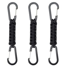 Heavy Duty Paracord Keychain with Carabiner - 3 Pack Braided Lanyard Key Chai...