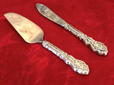 #ad Hand Engraved USA Gorham Cake amp; Butter SpreadHandel sterling silver $250.00