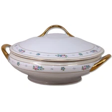 Meito MEI208 China Lidded Round Serving Dish 8 1/2" Japan Antique 1908