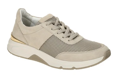 Gabor ROLLINGSOFT Damenschuhe - sportliche Schnür- Halbschuhe beige Freizeit