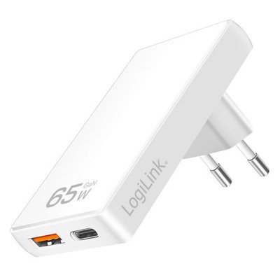 USB-C Netzteil Steckdosen-Adapter Schnelllader Ladegerät 65W USB-A USB-C Weiß