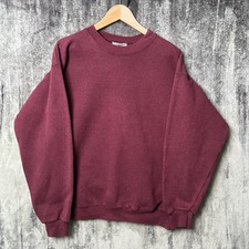 Vintage 90s LEE Burgundy BLANK Crewneck Sweatshirt Men's L Made In USA