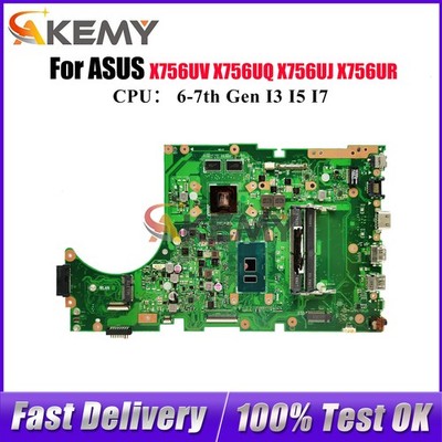 X756UV Motherboard For ASUS X756UQK A756U X756UJ X756UQ X756UR Mainboard W/CPU