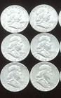 BEN FRANKLIN HALF DOLLARS~90% SILVER~1961-62-63-P~LOT of 12~ABOUT-CIRCULATED~👀! — photo 2